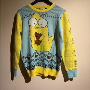 hulu Yellow and Blue Graphic Crewneck Sweater